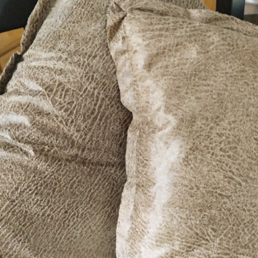 Set of two tan accent pillows